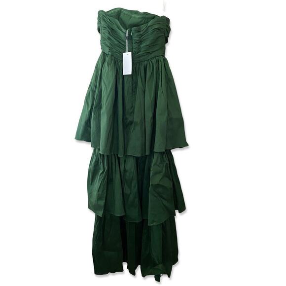 Lovers and Friends Michie Maxi Dress gown green tiered mini NWT Revolve $298 S - Picture 5 of 12